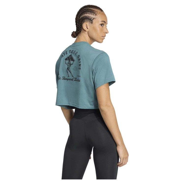 Camiseta Adidas W Vntg G Green - Imagen 3