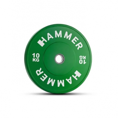 Disco Olímpico Comp Amortiguado 10 Kg Diam 50mm Verde