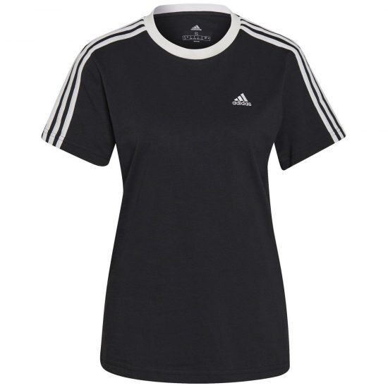 CAMISETA ESSENTIALS 3 BANDAS - NEGRO/BLANCO