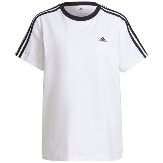 CAMISETA ESSENTIALS 3 BANDAS - BLANCO/NEGRO