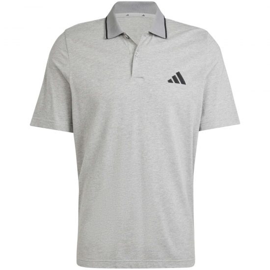 POLO M SL PQ PS - MEDIUM GREY HEATHER